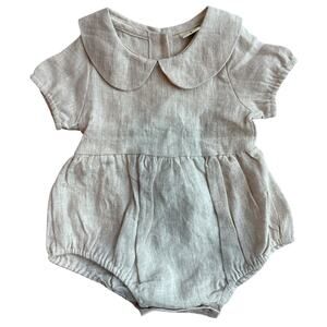 Mali Wear Beige Oat 100% Cotton One Piece Bubble Romper Baby Size 0-3